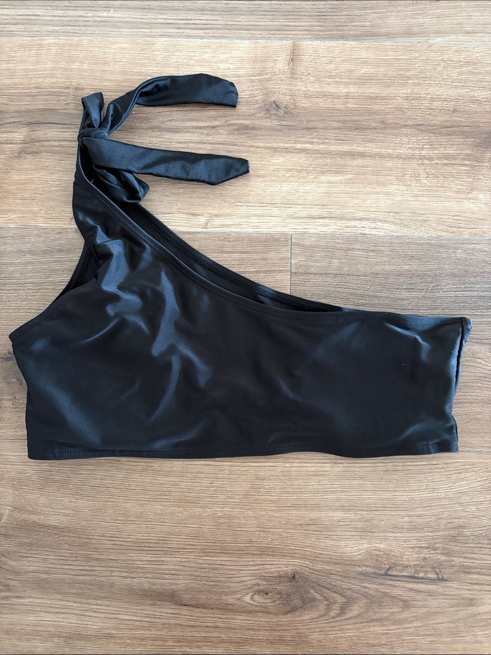 One-Shoulder Black Bikini Top